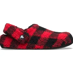 Crocs Classic Buffalo Check Cozzzy Slipper (210755) - Varsity Red/Black