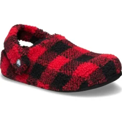 Crocs Classic Buffalo Check Cozzzy Slipper (210755) - Varsity Red/Black
