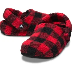 Crocs Classic Buffalo Check Cozzzy Slipper (210755) - Varsity Red/Black