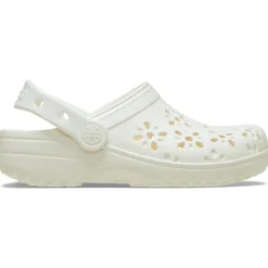 Crocs Classic Floral Cut Out Clogs (210927) - Chalk