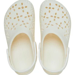 Crocs Classic Floral Cut Out Clogs (210927) - Chalk