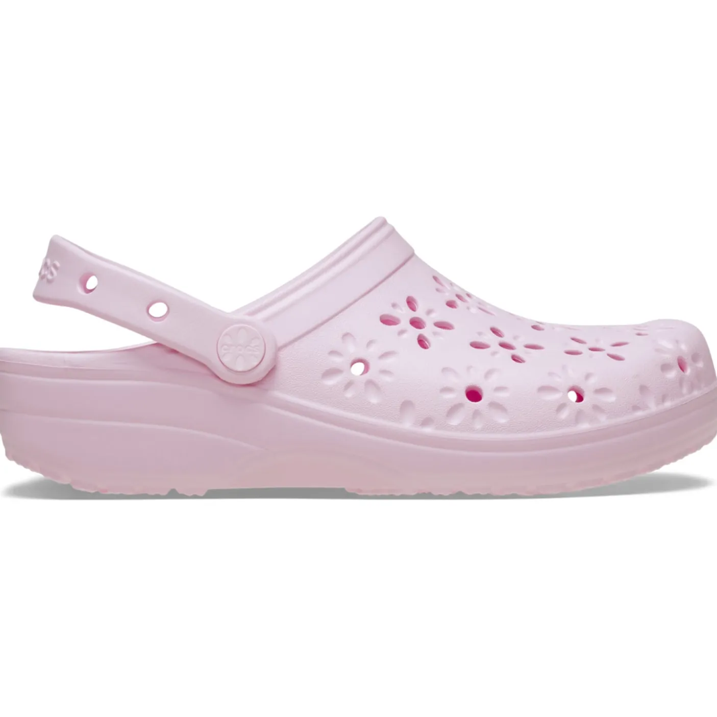 Crocs Classic Floral Cut Out Clogs (210927) - Pink Milk