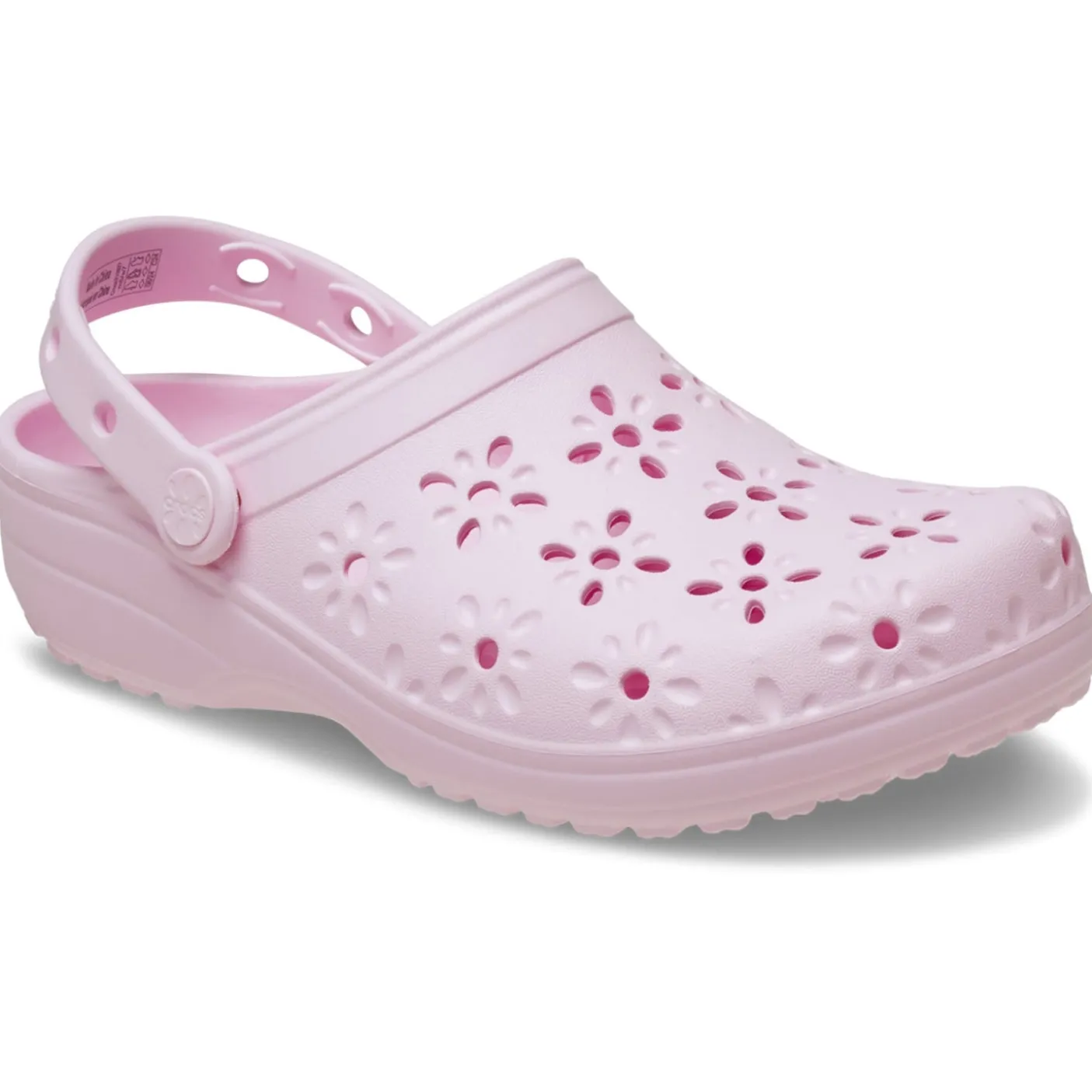 Crocs Classic Floral Cut Out Clogs (210927) - Pink Milk