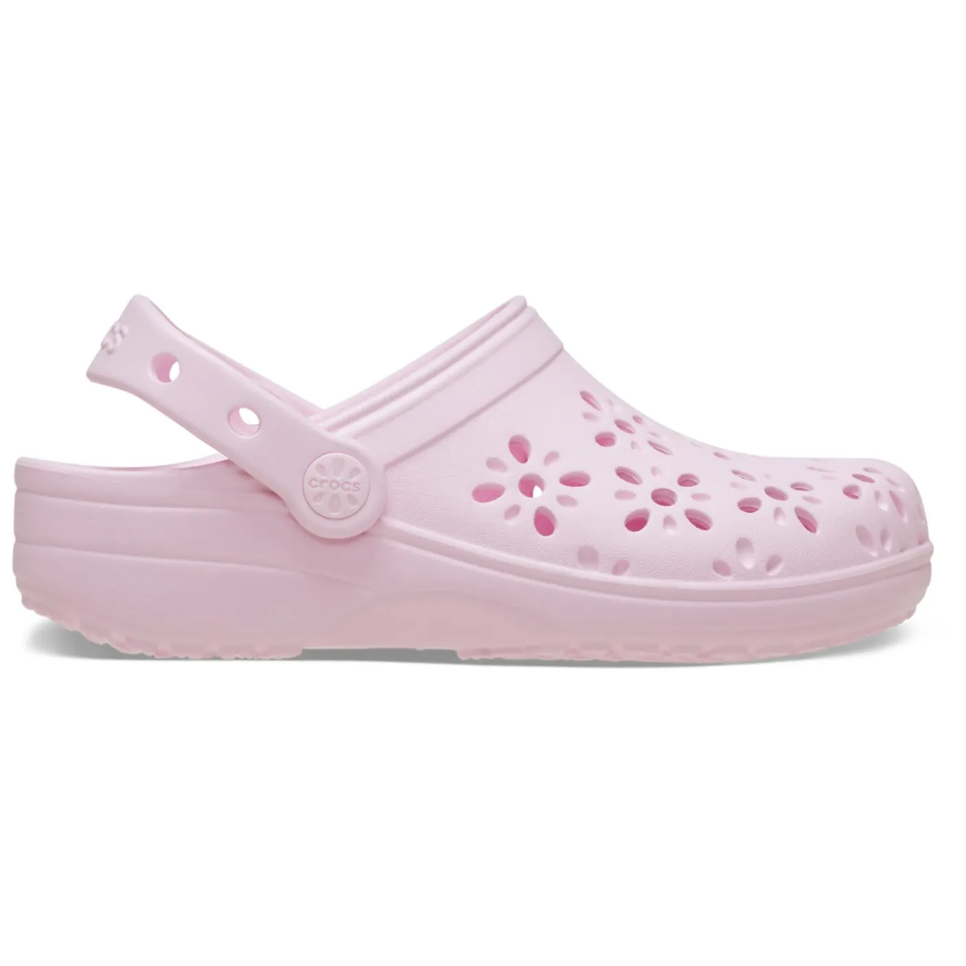 Crocs Classic Floral Cut Out Kids Clogs (210943) - Pink Milk