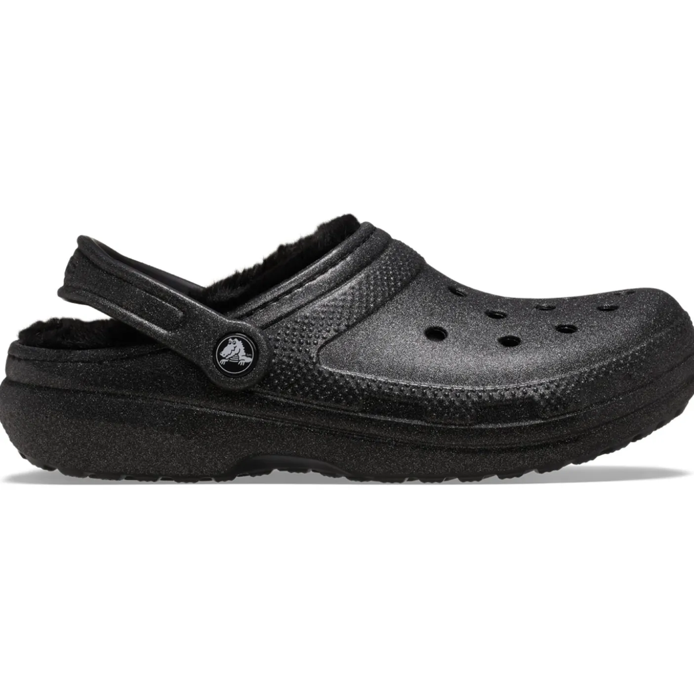 Crocs Classic Glitter Fuzz Lined Clog (211928) - Black