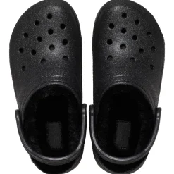Crocs Classic Glitter Fuzz Lined Clog (211928) - Black