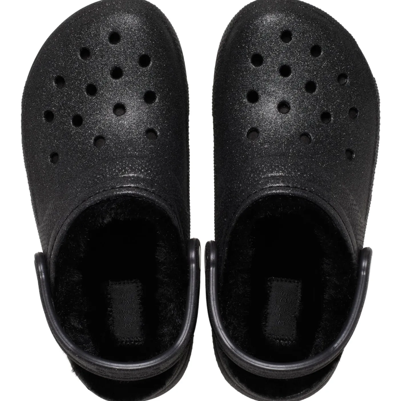 Crocs Classic Glitter Fuzz Lined Clog (211928) - Black