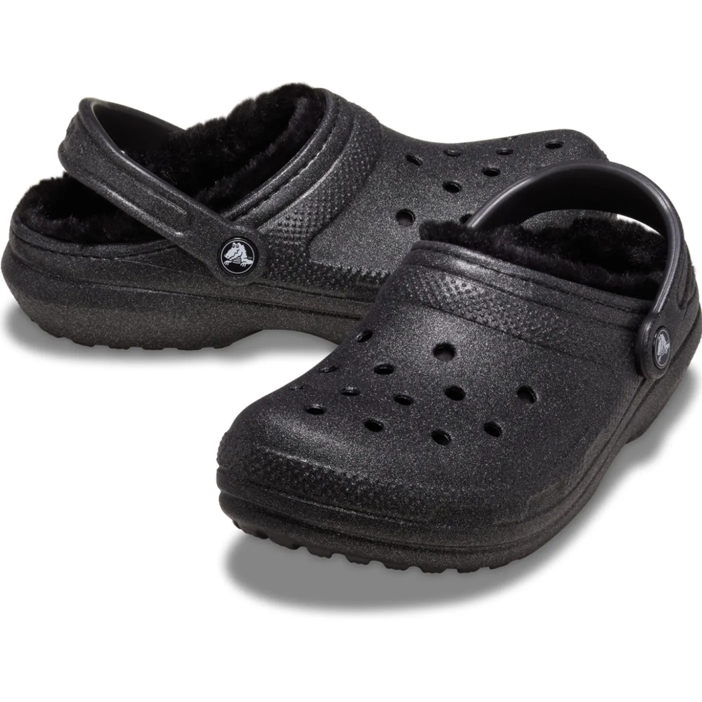 Crocs Classic Glitter Fuzz Lined Clog (211928) - Black