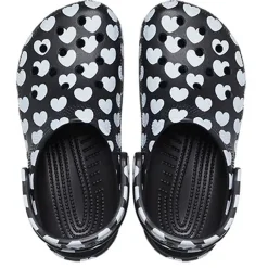 Crocs Classic Heart Print Clog (207679) - Black/White