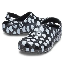 Crocs Classic Heart Print Clog (207679) - Black/White