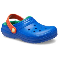 Crocs Classic Lined Kids Clogs (207010) - Blue Bolt/Multi