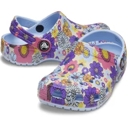 Crocs Classic Retro Floral Toddlers Clogs (209069) - Blue Calcite/Multi