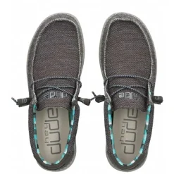 Hey Dude Wally Sox Textile (40019) - Charcoal