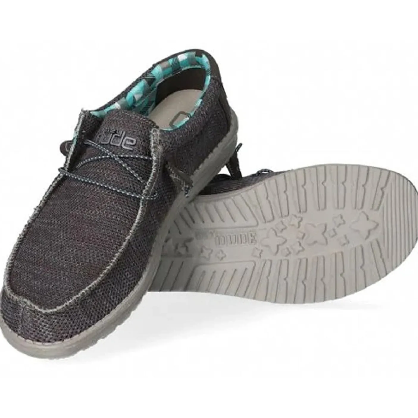 Hey Dude Wally Sox Textile (40019) - Charcoal