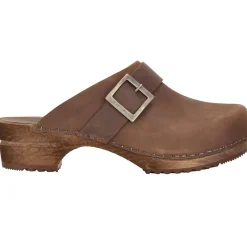 Sanita Big Buckle Danish Clogs in Antique Brown (453062)