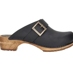 Sanita Big Buckle Danish Clogs in Black (453062)
