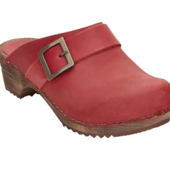 Sanita Big Buckle Danish Clogs in Red (453062)