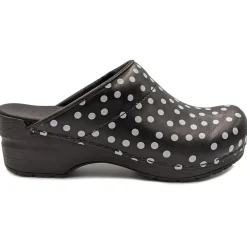 Sanita Fenja Spotty Flexible Clogs in Black (457048)