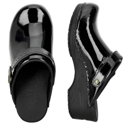 Sanita Freya Patent Flexible Clogs in Black (457548)