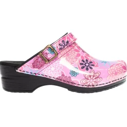 Sanita Inasso Floral Clogs in Fuchsia (475548)