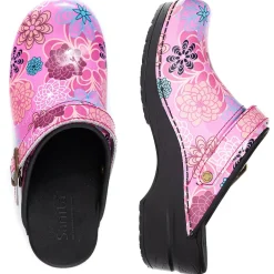 Sanita Inasso Floral Clogs in Fuchsia (475548)