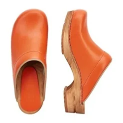 Sanita Lotte Wooden Clogs in Orange (470009)