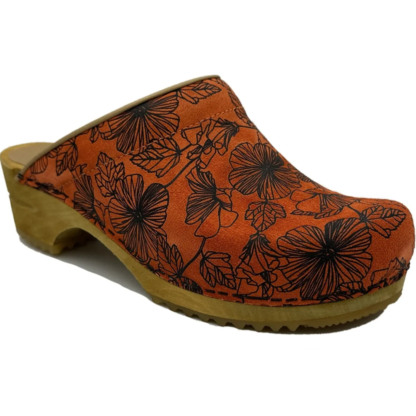Sanita Mia Vegan Open Wooden Clogs in Coral (472619)
