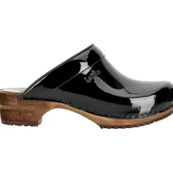 Sanita Retro Patent Danish Clogs in Black (457012)