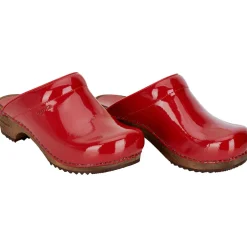 Sanita Retro Patent Danish Clogs in Red (457012)