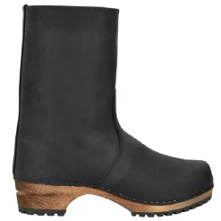 Sanita Risotto Oiled Leather Clog Boots in Black (473222)