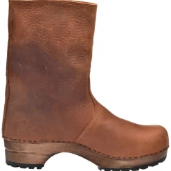 Sanita Risotto Oiled Leather Clog Boots in Cognac (473222)