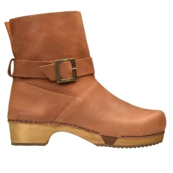 Sanita Runa Flex Flexible Wooden Clog Boots in Cognac (471217)