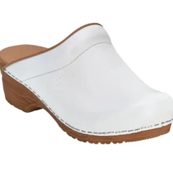 Sanita Sandra Open PU Clogs in White (473047)
