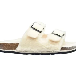 Sanita Solden Recycled Fur Sandals in Off-White (480090)