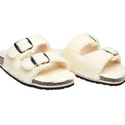 Sanita Solden Recycled Fur Sandals in Off-White (480090)