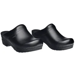 Sanita Sonja PU Smooth Clogs in Black (1500047)