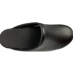 Sanita Sonja PU WIDE Open Clogs in Black (1500147)