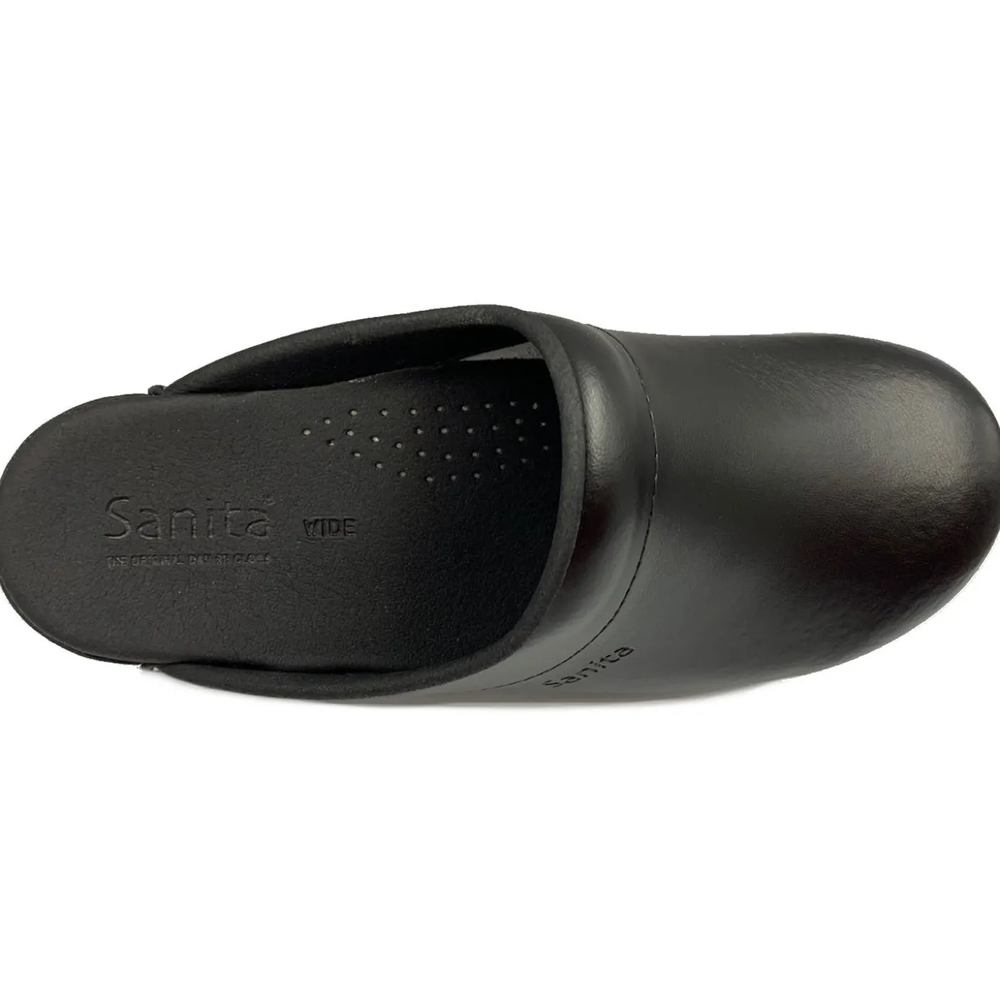 Sanita Sonja PU WIDE Open Clogs in Black (1500147)
